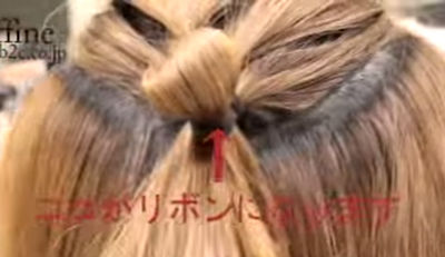 リボンヘアアレンジ