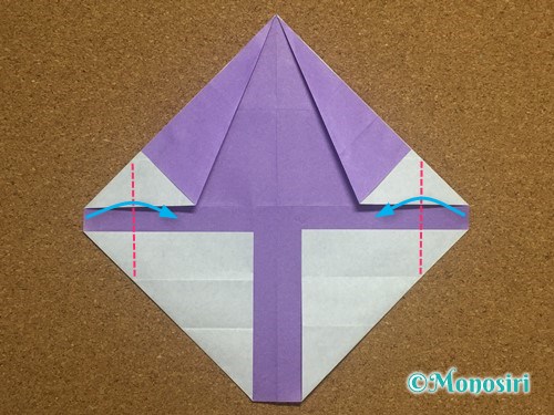 折り紙でアルファベットのYの折り方17