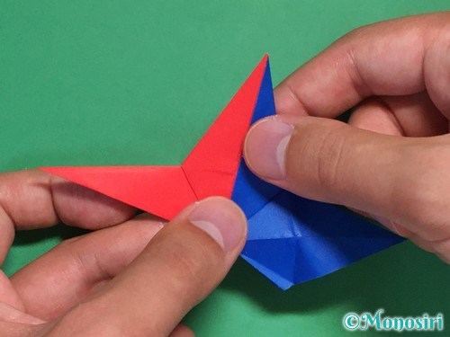 折り紙で立体的な星の作り方21
