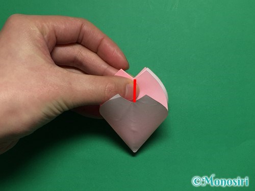 折り紙で立体的な桜の花びらの作り方手順25