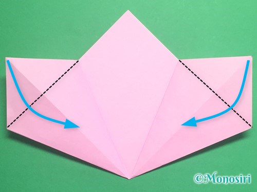 折り紙で立体的な桃の花の作り方手順11