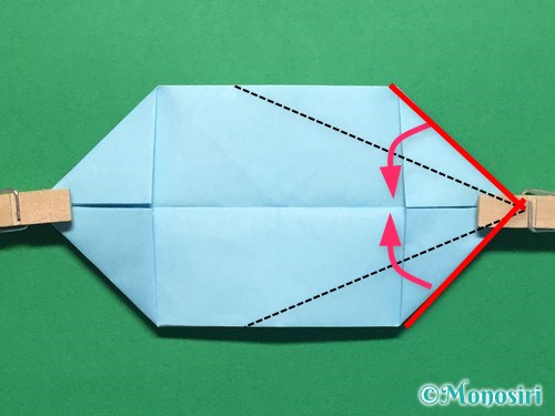 折り紙でフード付きボートの折り方手順16