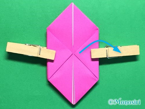 折り紙で羽根つき風船の折り方手順17