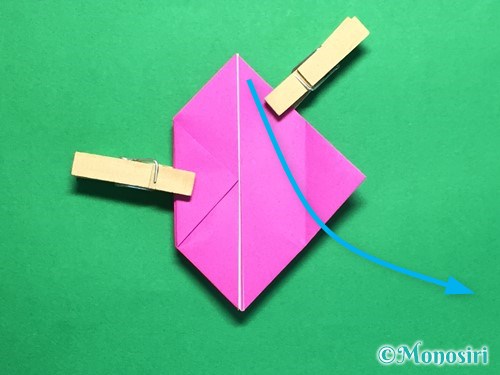 折り紙で羽根つき風船の折り方手順18