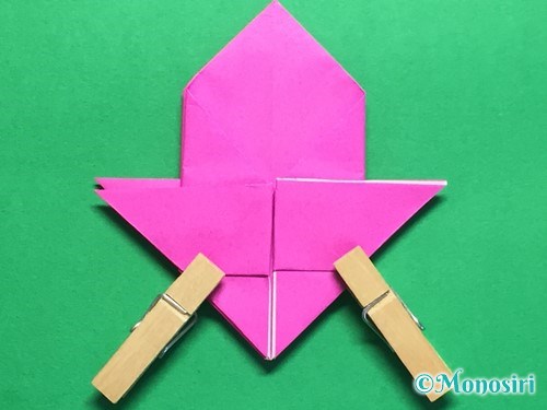 折り紙で羽根つき風船の折り方手順28