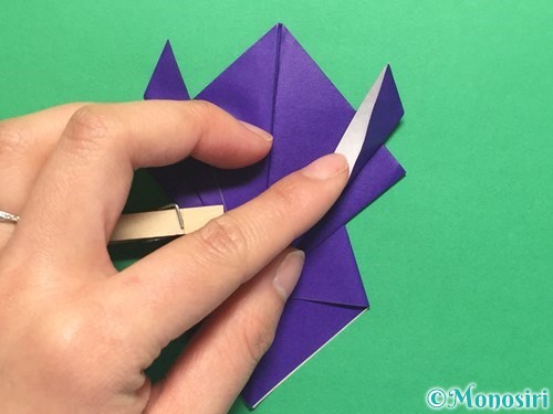 折り紙でかっこいい兜の折り方手順19