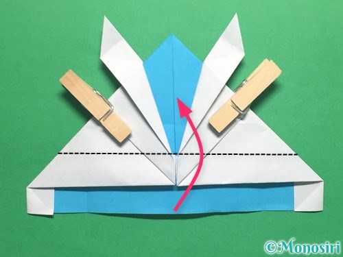 折り紙でかっこいい兜の折り方手順32