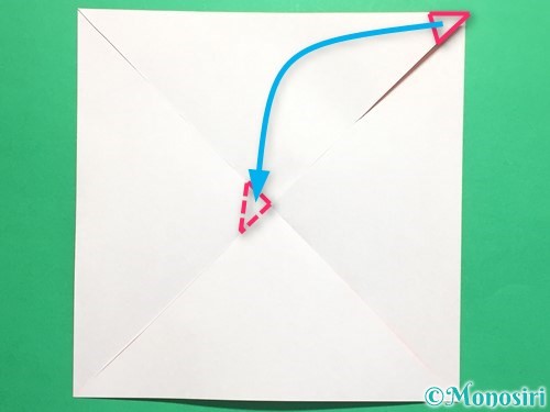折り紙でクルクル回る風車の作り方手順5