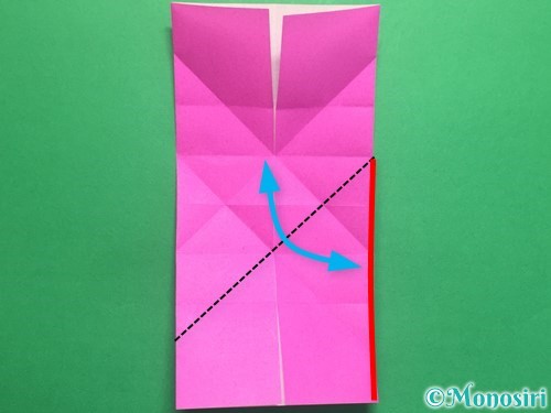折り紙で立体的なハートの折り方手順17