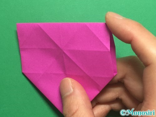 折り紙で立体的なハートの折り方手順28