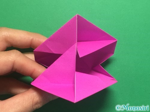 折り紙で立体的なハートの折り方手順38