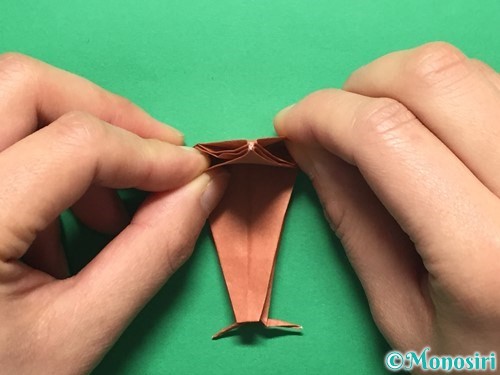 折り紙で立体的なかたつむりの折り方手順49