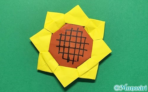 折り紙でひまわりの折り方手順43