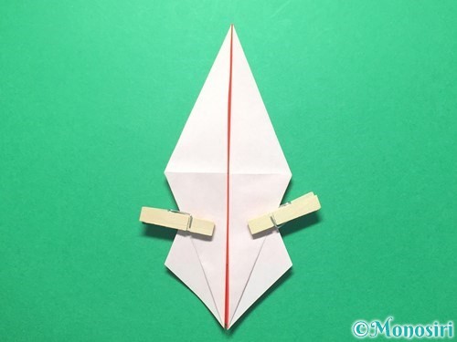 折り紙で祝い鶴の折り方手順25