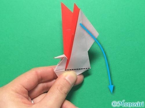 折り紙で祝い鶴の折り方手順47