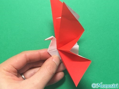 折り紙で祝い鶴の折り方手順48