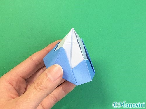 折り紙で立体的な富士山の折り方手順50