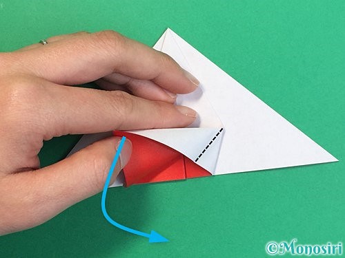 折り紙で鶴リースの作り方手順17
