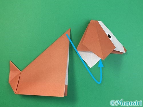 折り紙で立体的な犬の折り方手順47