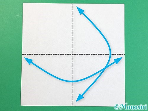 折り紙で立体的な犬の折り方手順1