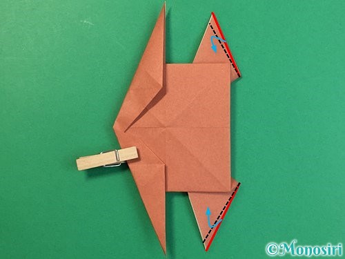 折り紙で立体的な犬の折り方手順27