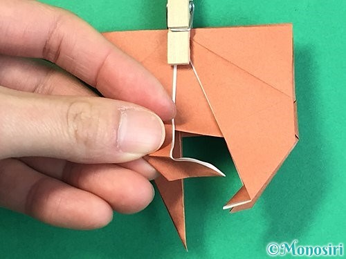 折り紙で立体的な犬の折り方手順36