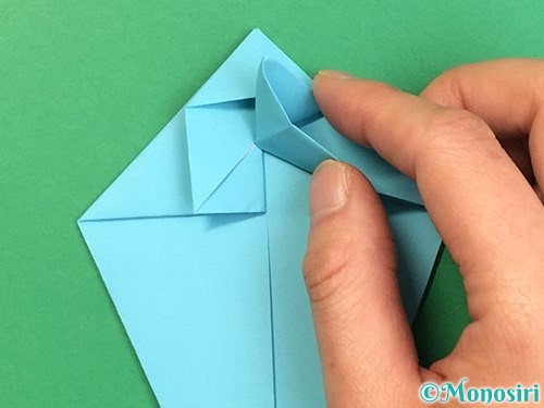 折り紙で立体的なネズミの折り方手順26