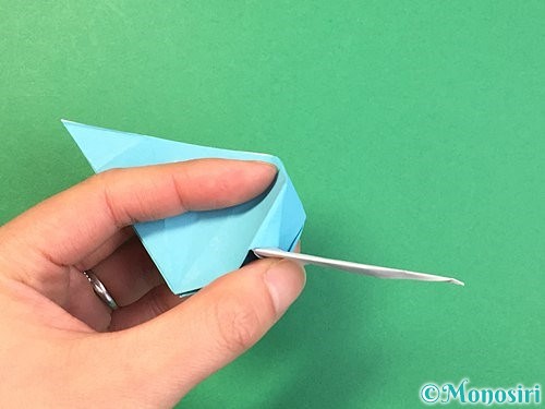 折り紙で立体的なネズミの折り方手順63