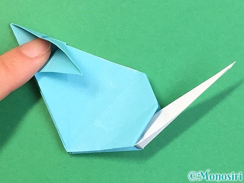 折り紙で立体的なネズミの折り方手順70