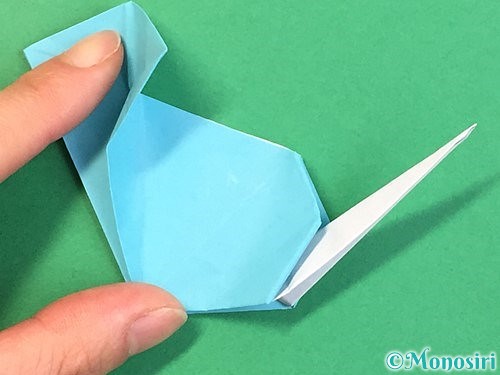 折り紙で立体的なネズミの折り方手順69