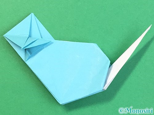 折り紙で立体的なネズミの折り方手順78