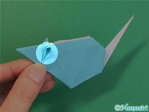 折り紙で立体的なネズミの折り方手順86