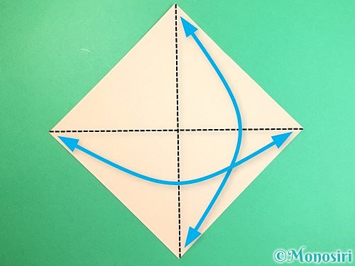 折り紙で立体的な羊の折り方手順1