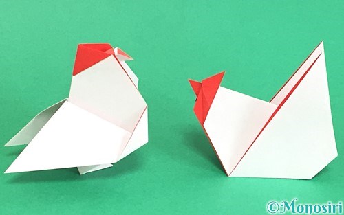 折り紙で鶏 にわとり の折り方 簡単 立体的な鶏も ページ 2 Monosiri
