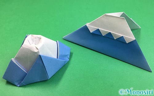 折り紙で富士山の折り方 簡単 箸置きにも使える立体的な富士山も Monosiri