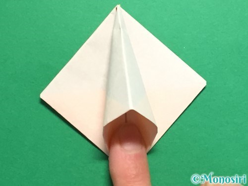 折り紙で立体的なひまわりの折り方手順20