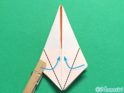 折り紙で立体的なひまわりの折り方手順25