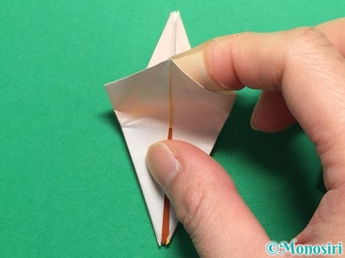 折り紙で立体的なひまわりの折り方手順32