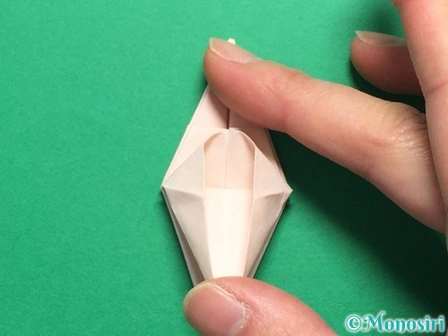 折り紙で立体的なひまわりの折り方手順34