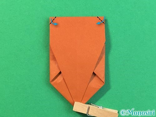 折り紙で立体的なカブトムシの折り方手順25