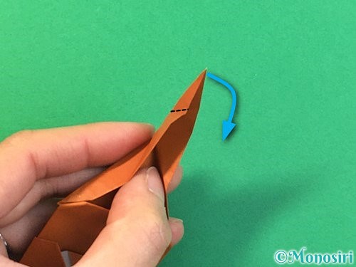 折り紙で立体的なカブトムシの折り方手順37