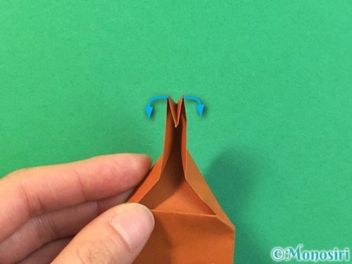 折り紙で立体的なカブトムシの折り方手順40