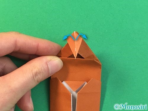 折り紙で立体的なカブトムシの折り方手順42