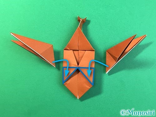 折り紙で立体的なカブトムシの折り方手順74