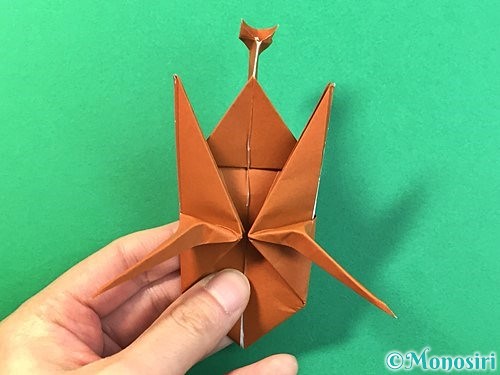 折り紙で立体的なカブトムシの折り方手順80