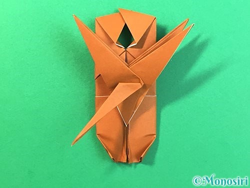 折り紙で立体的なクワガタの折り方手順73
