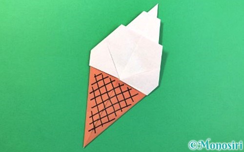 折り紙でソフトクリームの折り方 Monosiri