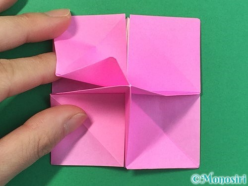 折り紙で立体的なバラの折り方手順33