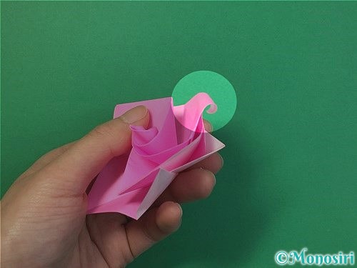 折り紙で立体的なバラの折り方手順40