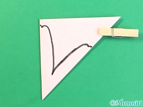 折り紙でコスモスの切り方手順7